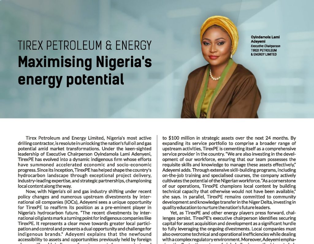Tirex Petroleum and Energy: Maximising Nigeria’s energy potential